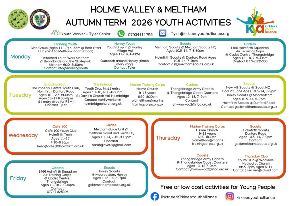 youth activiyies autumn term